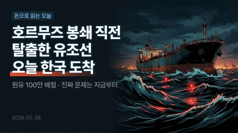 호르무즈 봉쇄 직전 탈출한 유조선 오늘 한국 도착